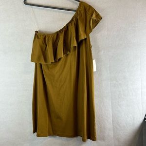 A new day XXL one sleeve ruffle top pull over dress NWT
